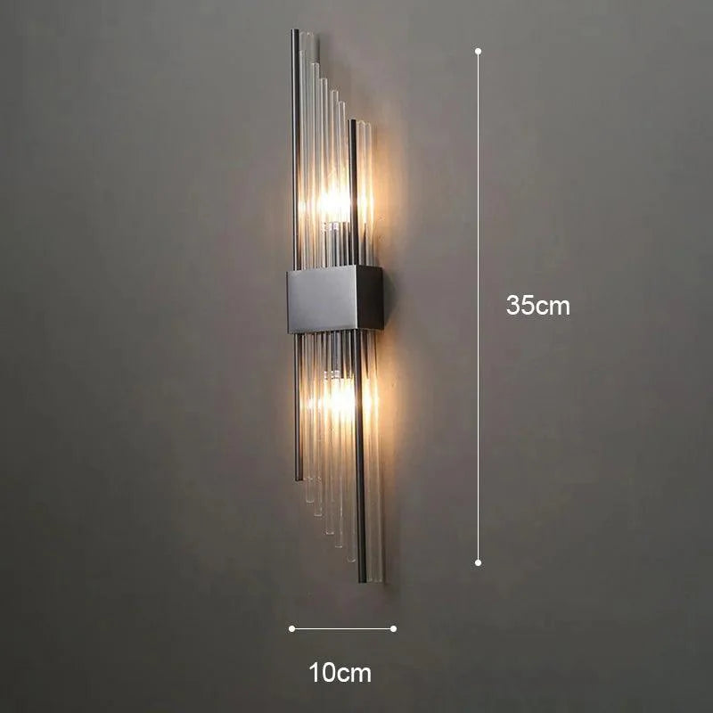 Crystal Design Wall Sconce with Gold Accents