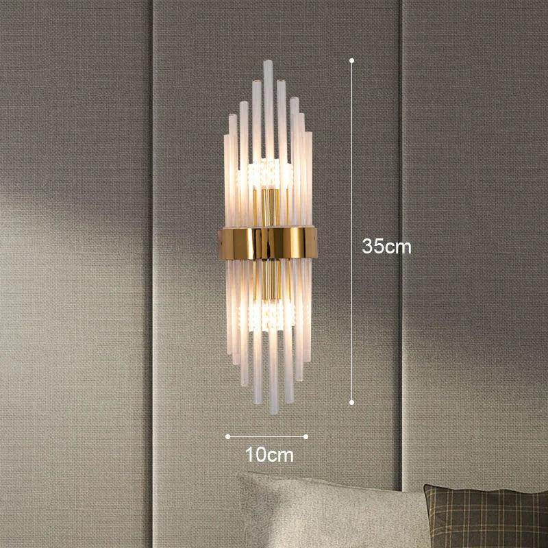 Crystal Design Wall Sconce with Gold Accents