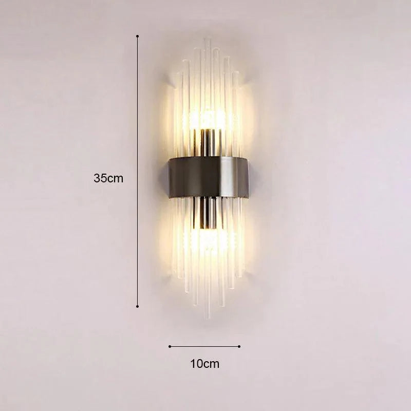 Crystal Design Wall Sconce with Gold Accents