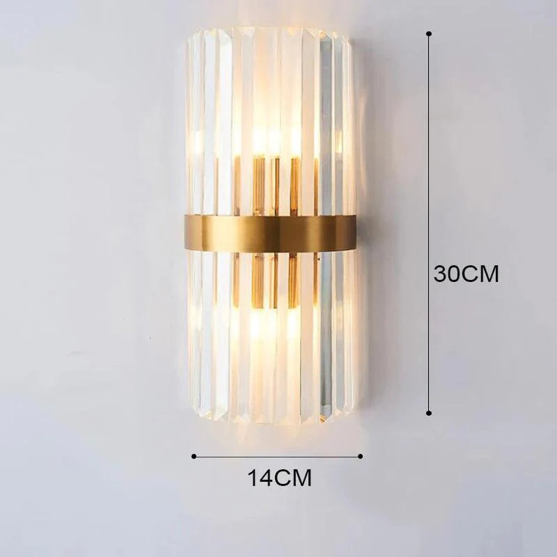 Crystal Design Wall Sconce with Gold Accents