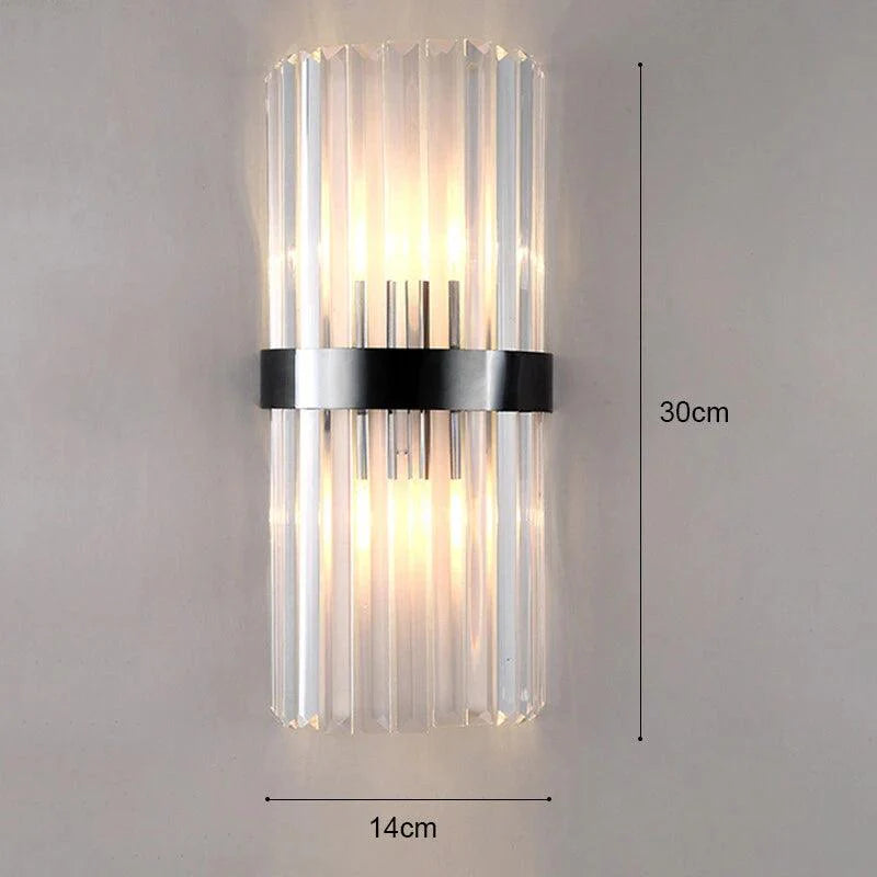 Crystal Design Wall Sconce with Gold Accents