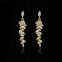 Crystal Leaf Drop Earrings