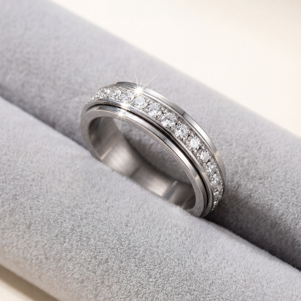 Cubic Zirconia Spinner Ring