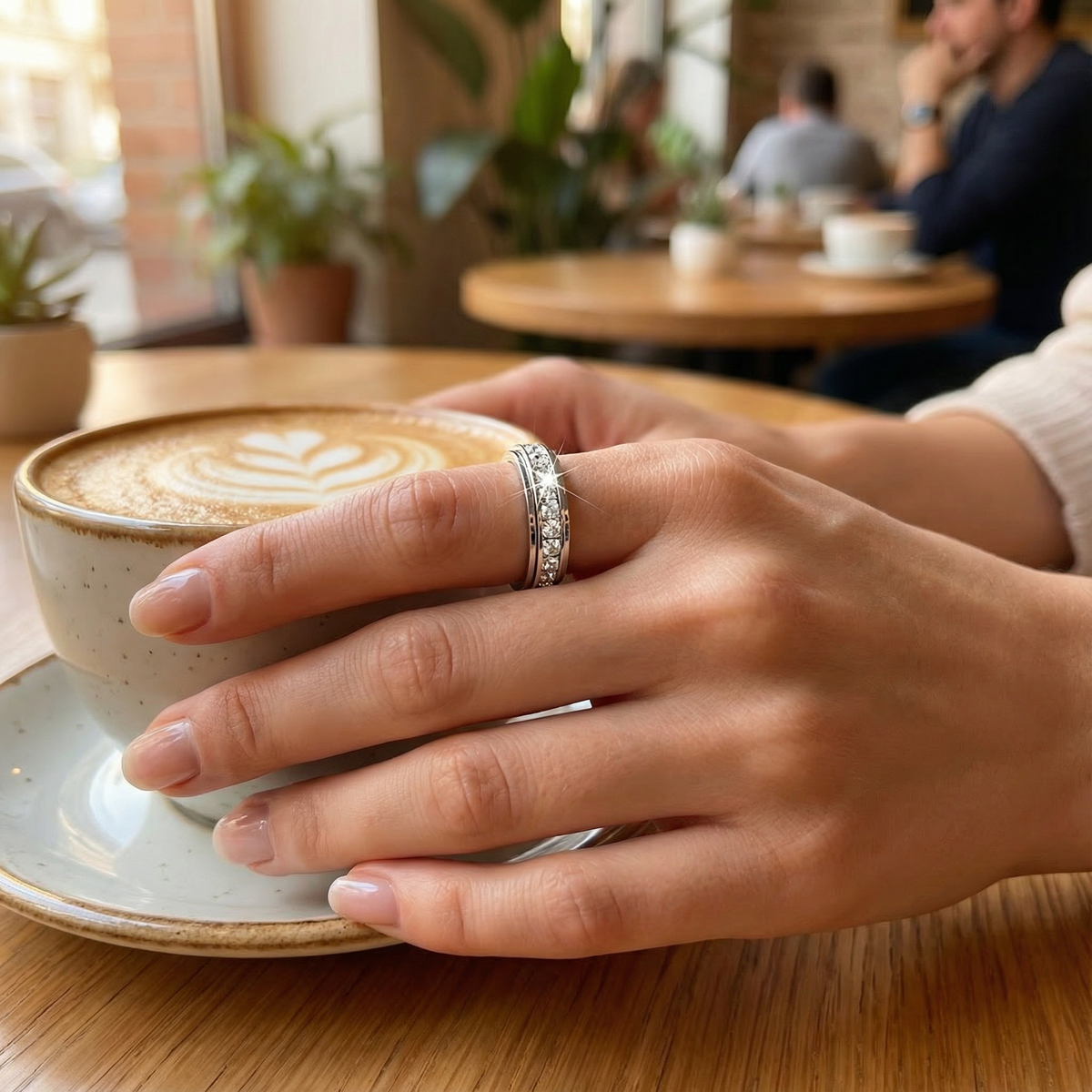 Cubic Zirconia Spinner Ring