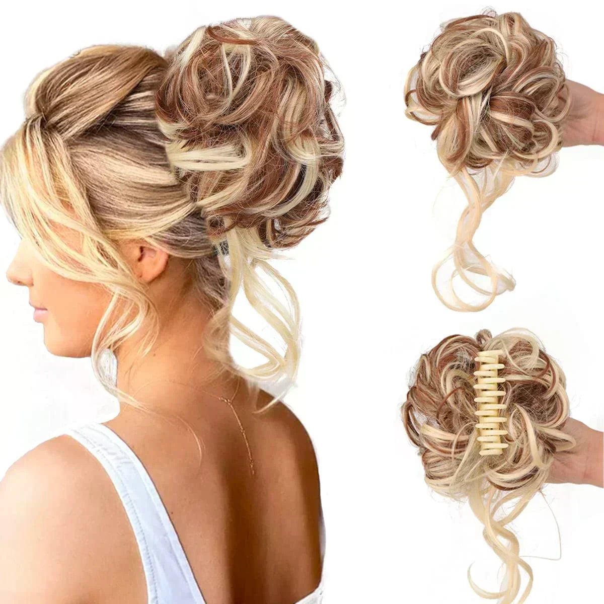 Curly Messy Bun Hair Clip for Instant Volume