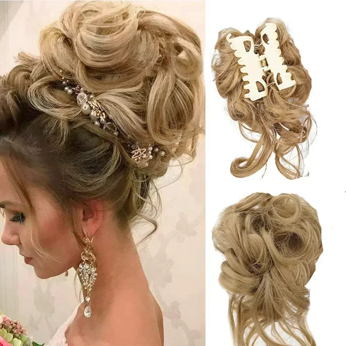 Curly Messy Bun Hair Clip for Instant Volume