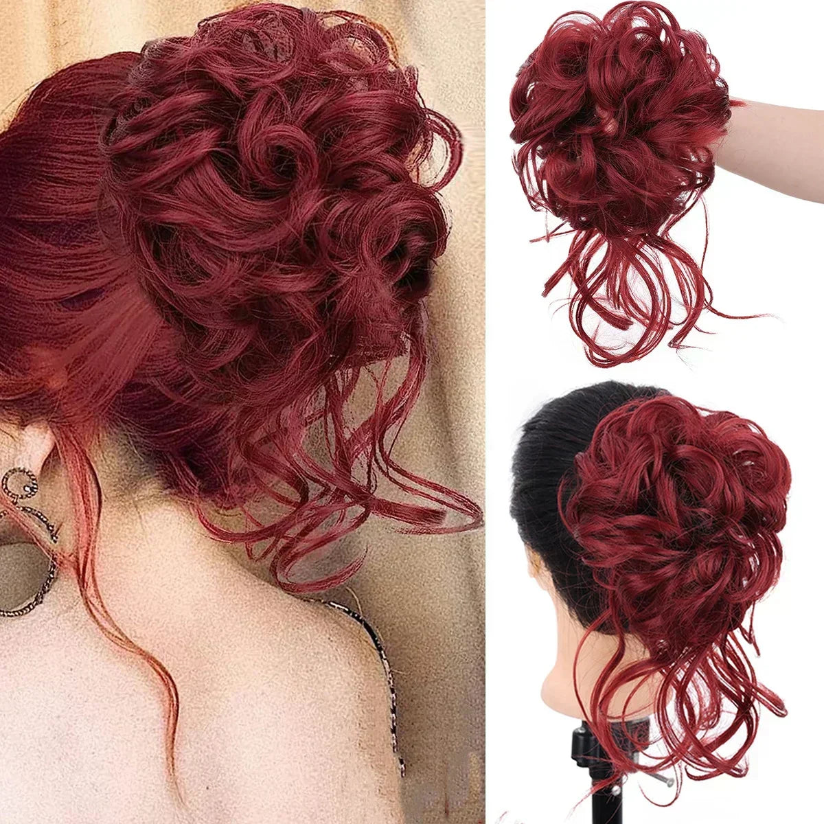 Curly Messy Bun Hair Clip for Instant Volume