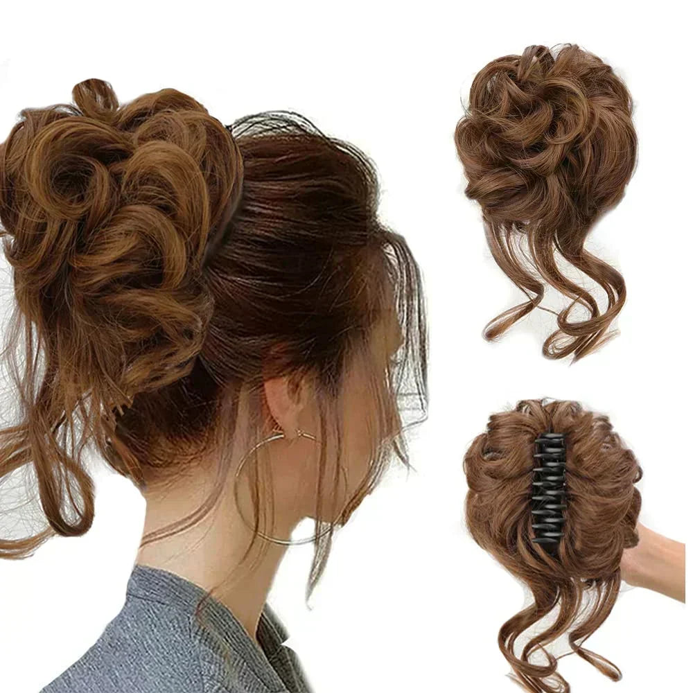Curly Messy Bun Hair Clip for Instant Volume