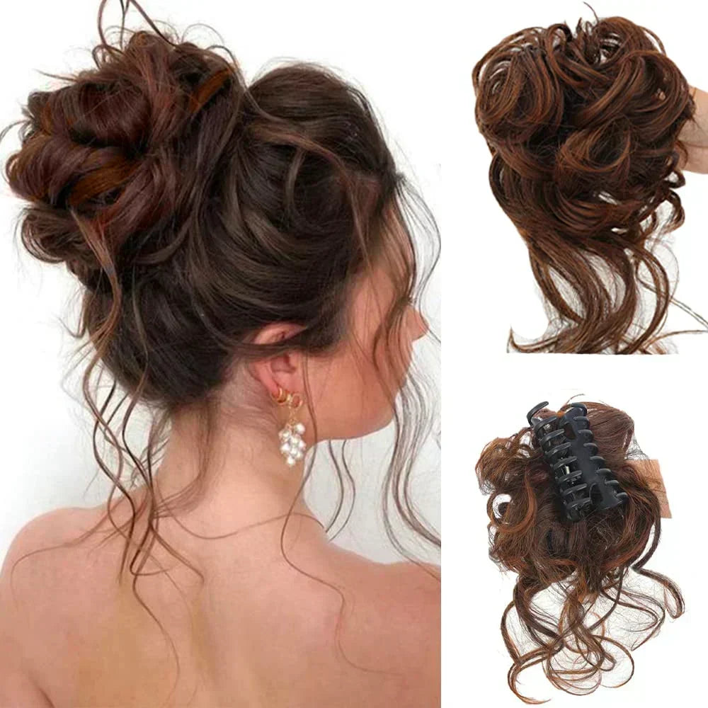 Curly Messy Bun Hair Clip for Instant Volume