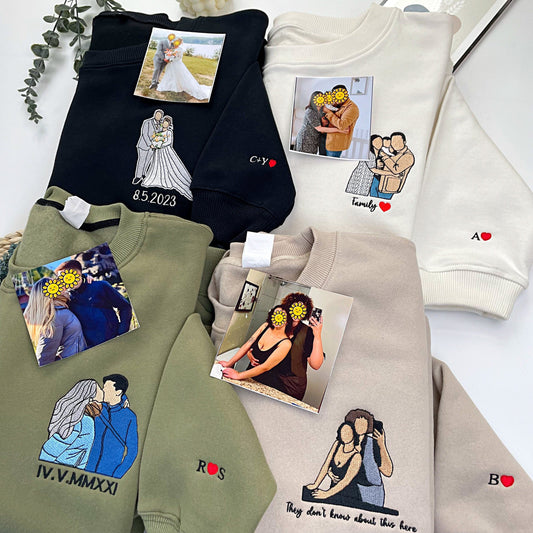 Custom Embroidered Portrait Sweatshirt