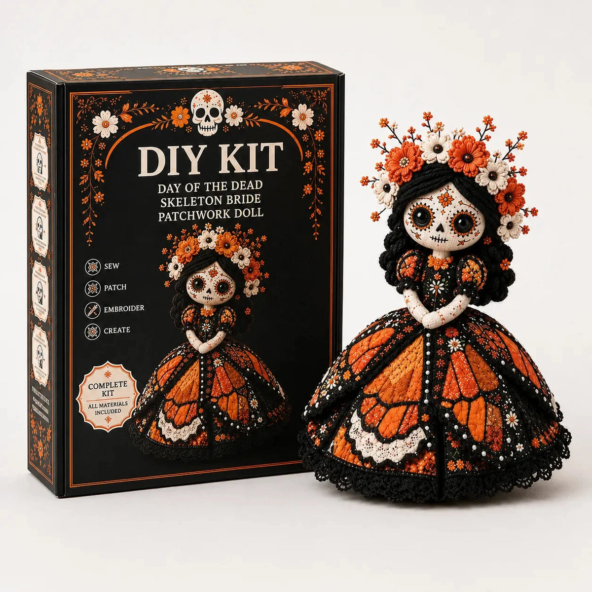 Day of the Dead Patchwork Doll Beginner DIY Craft Kit