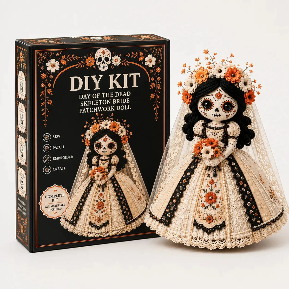 Day of the Dead Patchwork Doll Beginner DIY Craft Kit