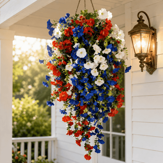 Decorative Flowers - Flower Basket with LED Lighting