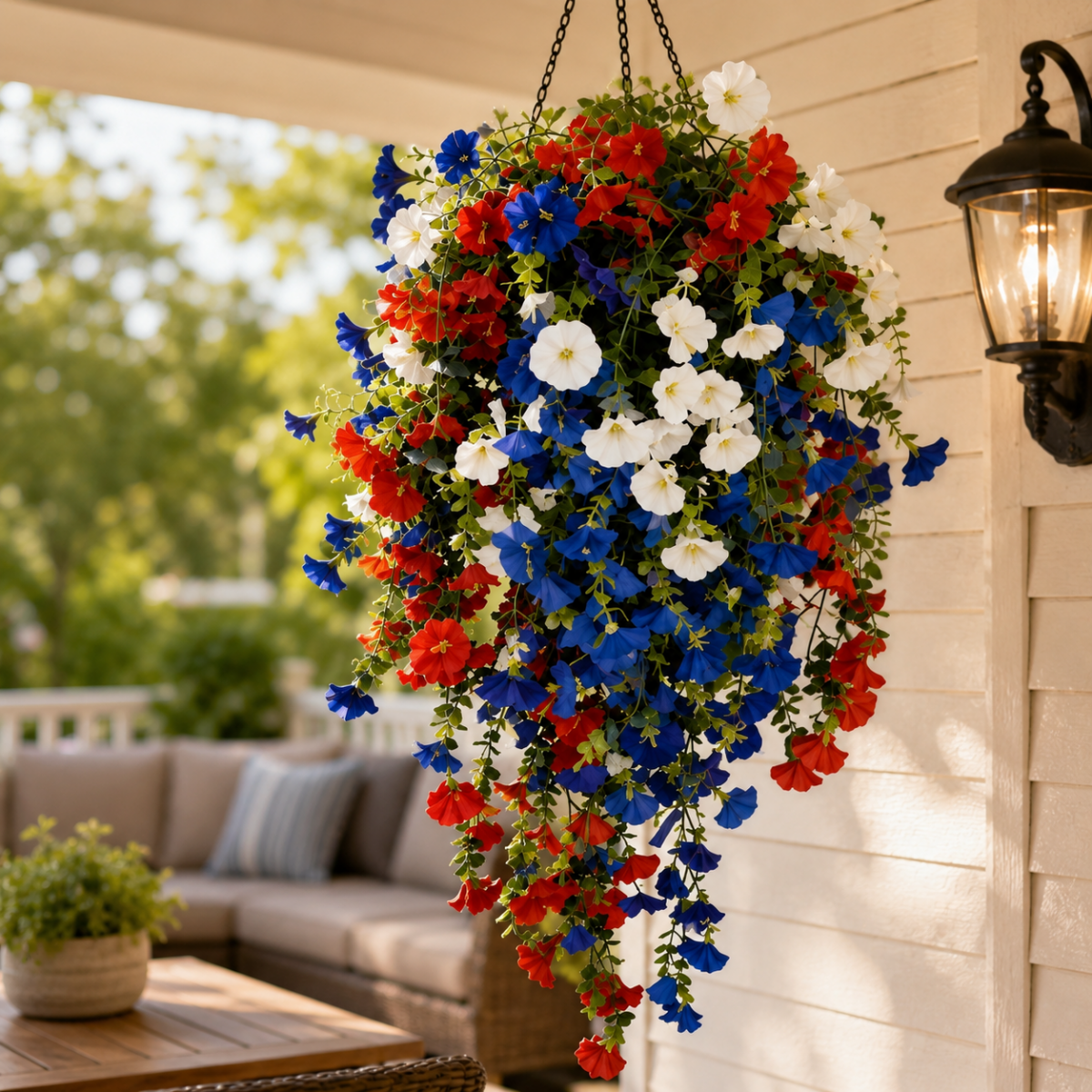 Decorative Flowers - Flower Basket with LED Lighting