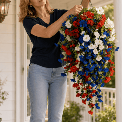 Decorative Flowers - Flower Basket with LED Lighting