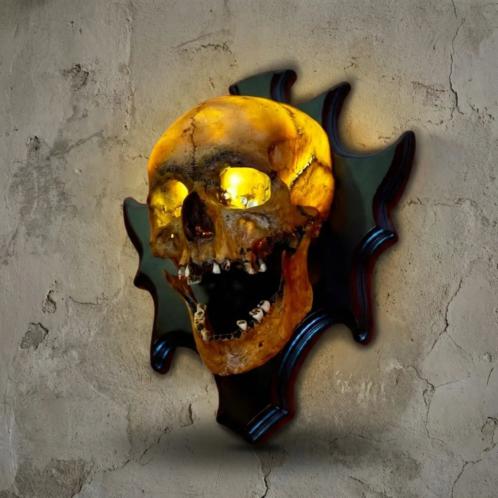 Decorative Wall-Mounted Skull Lamp for Spooky Ambiance