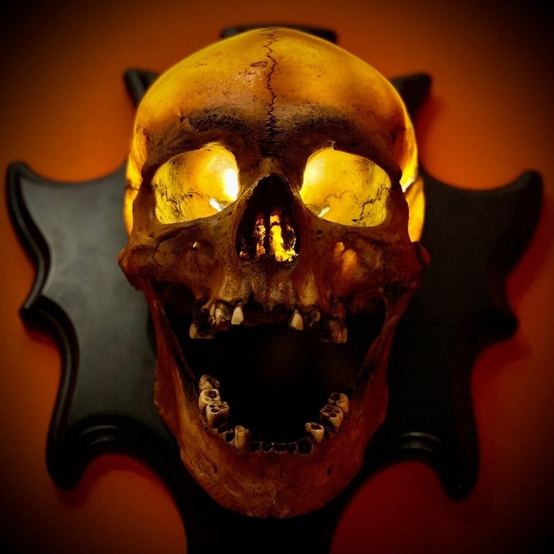 Decorative Wall-Mounted Skull Lamp for Spooky Ambiance