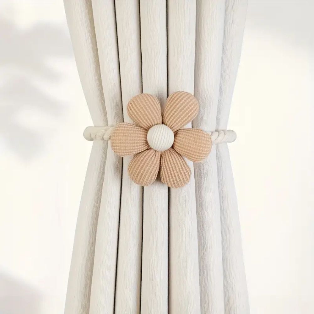 Delicate Floral Magnetic Curtain Tiebacks - 2-Piece Set