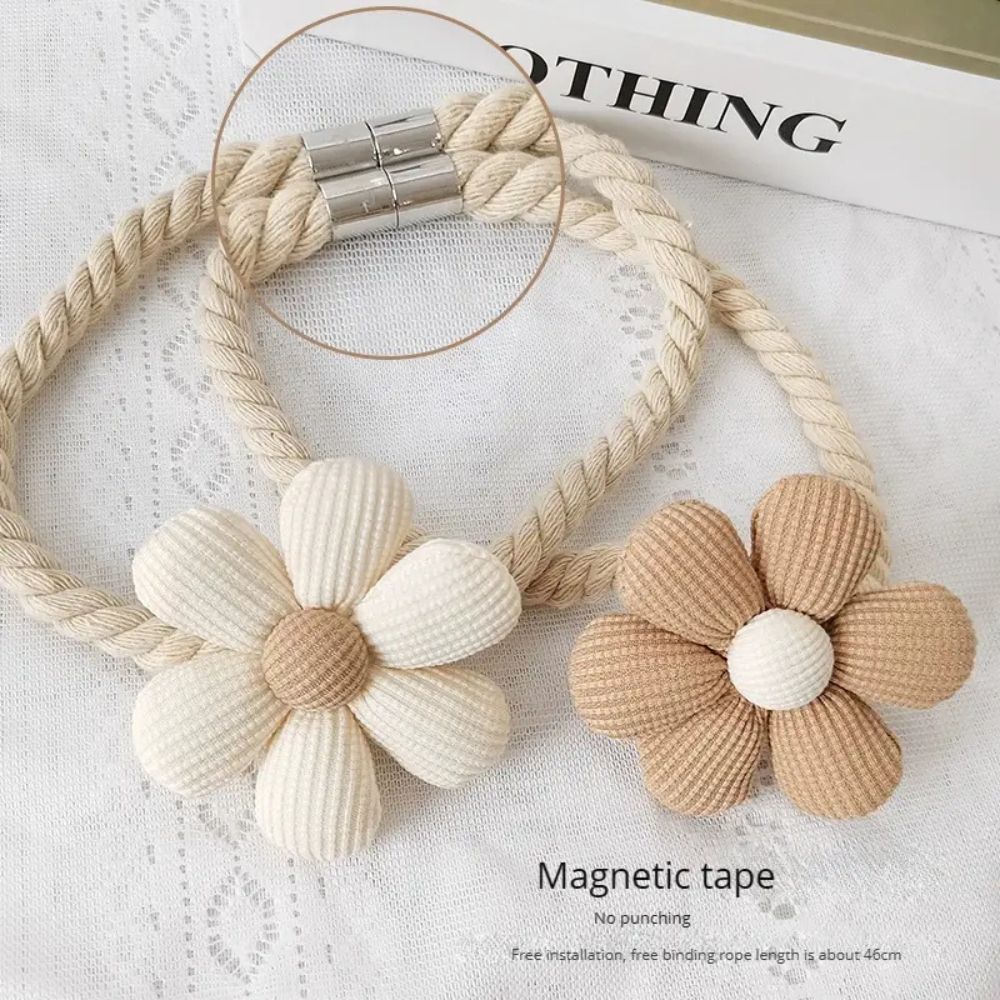 Delicate Floral Magnetic Curtain Tiebacks - 2-Piece Set