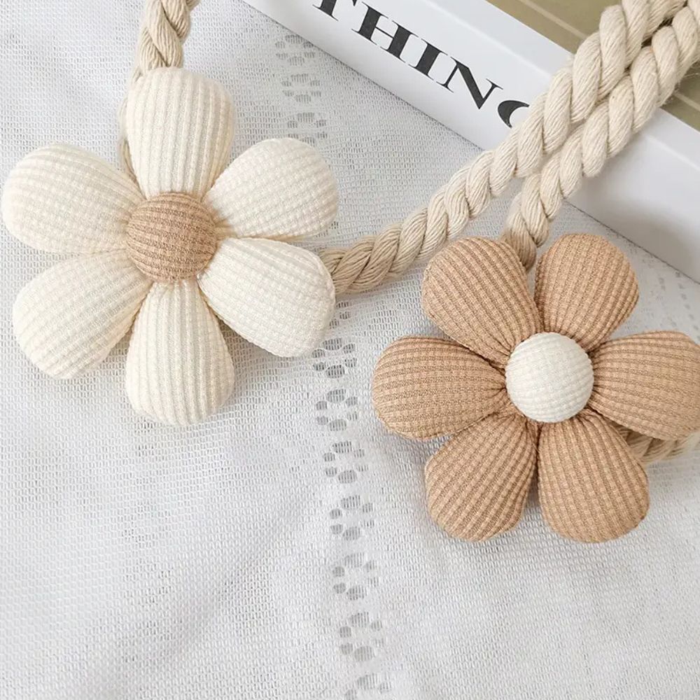 Delicate Floral Magnetic Curtain Tiebacks - 2-Piece Set