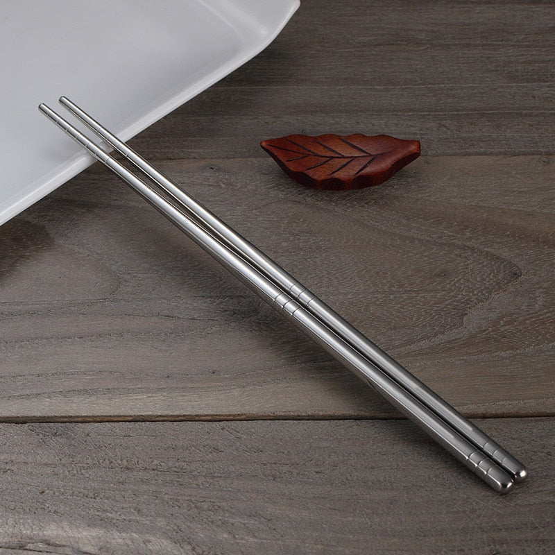 Deluxe Stainless Steel Chopsticks Set – 5 Pairs for Elegant Dining