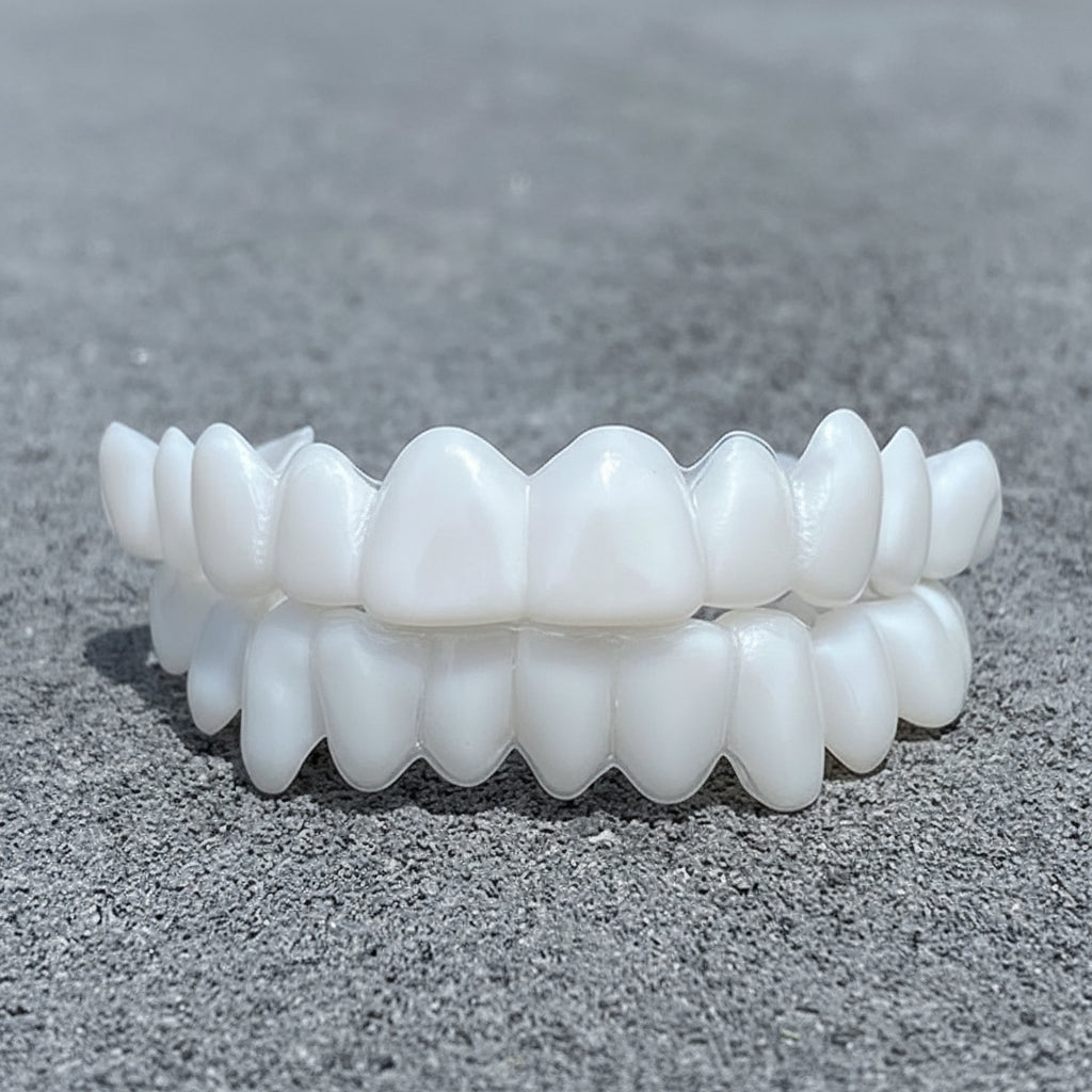 Dental Prosthesis with White Dental Veneers