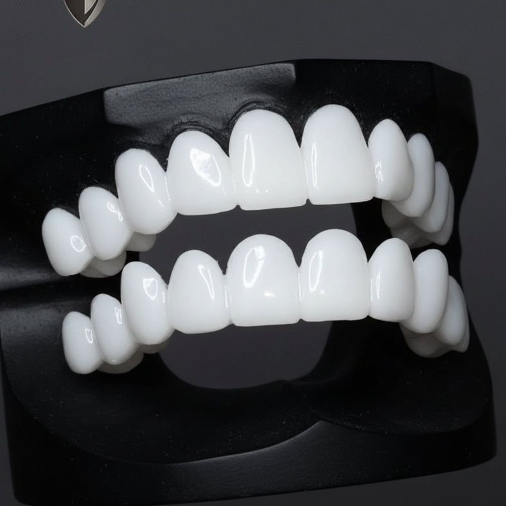 Dental Prosthesis with White Dental Veneers