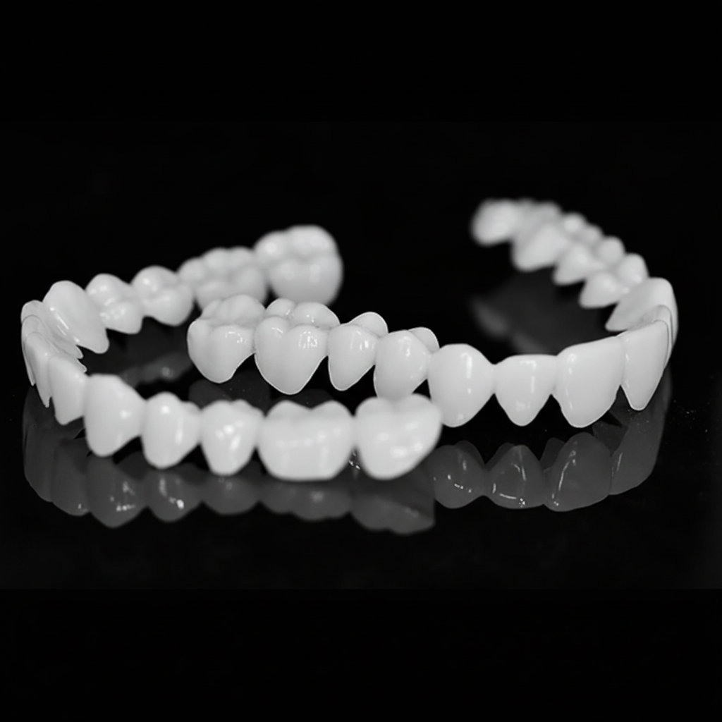 Dental Prosthesis with White Dental Veneers