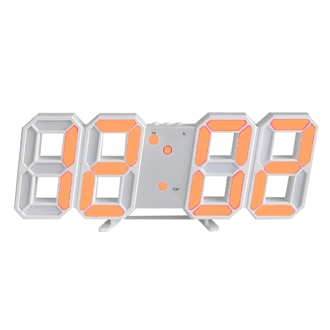 Designer 3D LED Wall Clock with Digital Display and Intuitive Controls