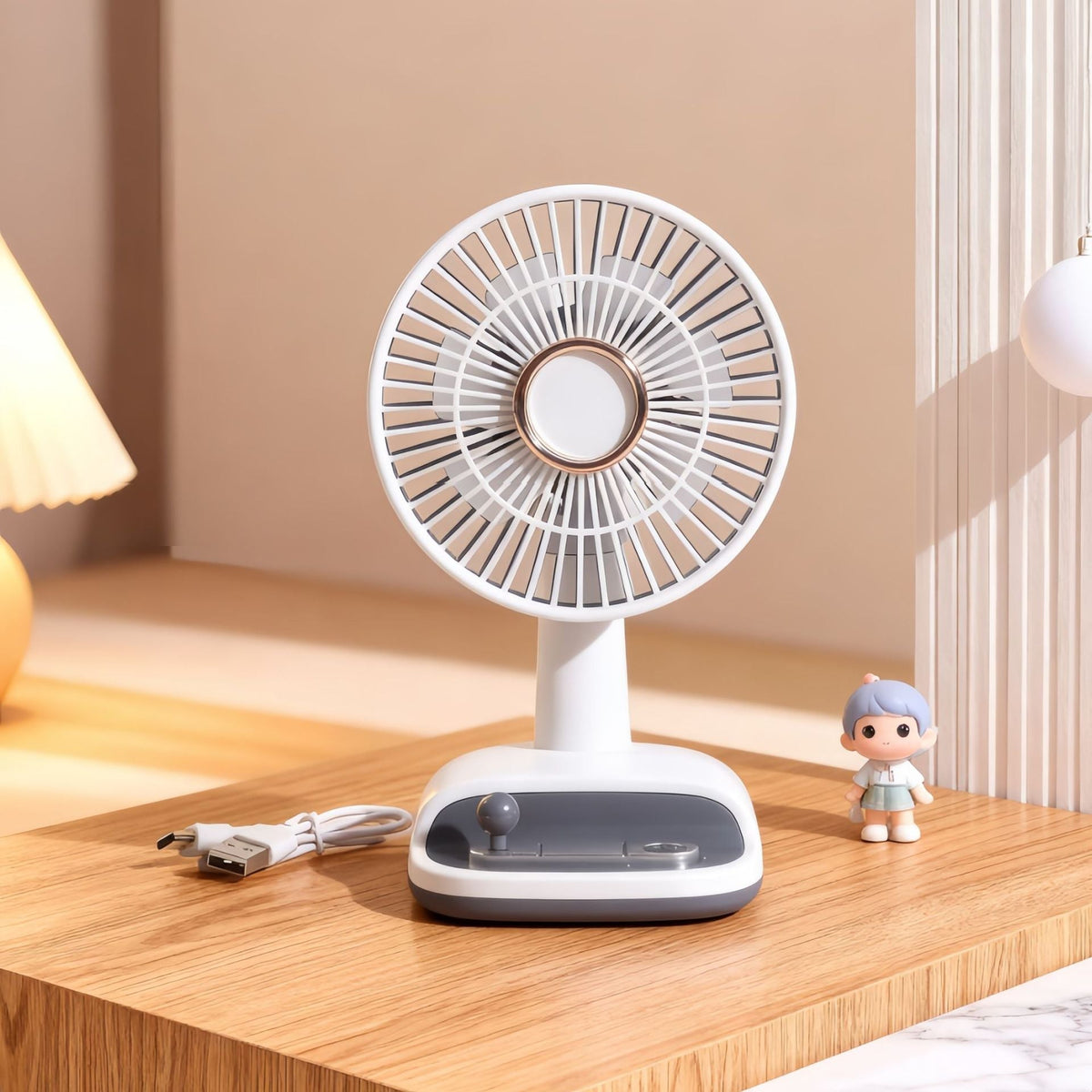 Desk Fan with Flexible Tilt Angle – Modern and Stylish