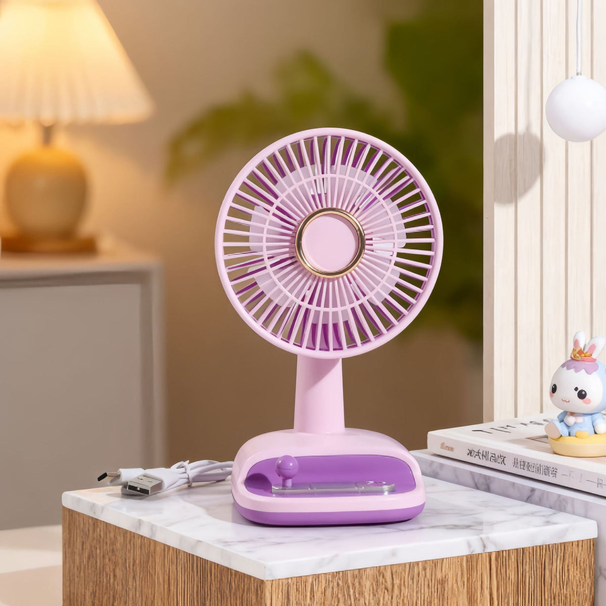 Desk Fan with Flexible Tilt Angle – Modern and Stylish