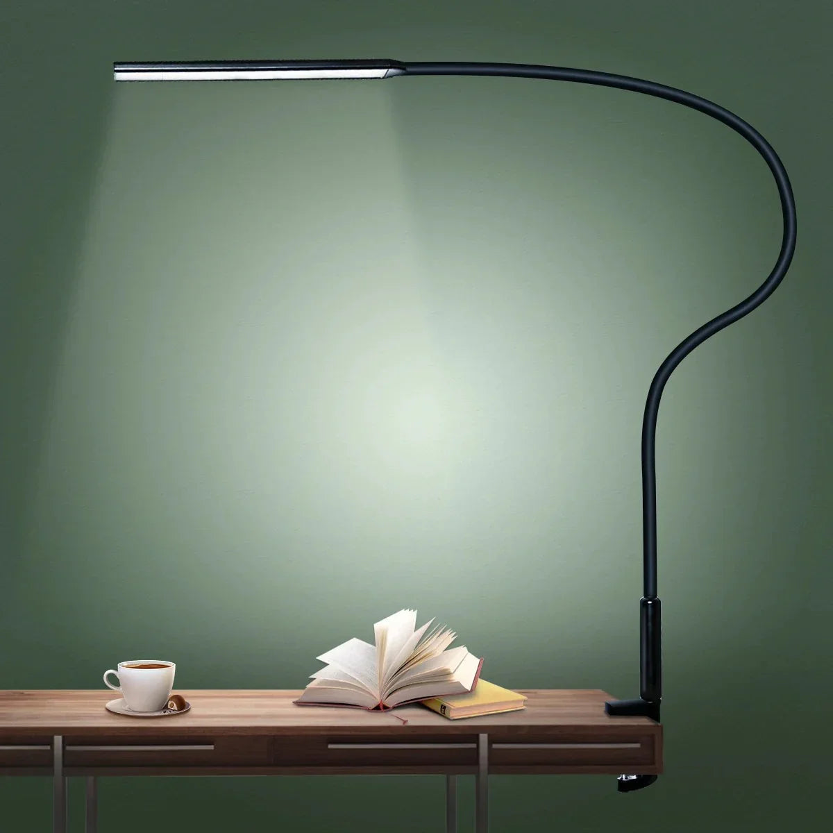 Desk Lamp with Flexible Arm, USB Powered, and Silver Finish