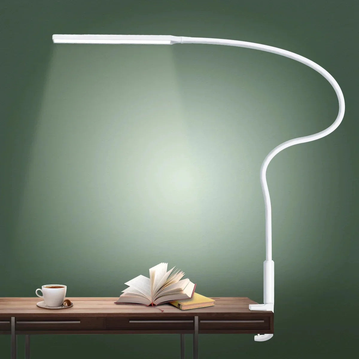Desk Lamp with Flexible Arm, USB Powered, and Silver Finish