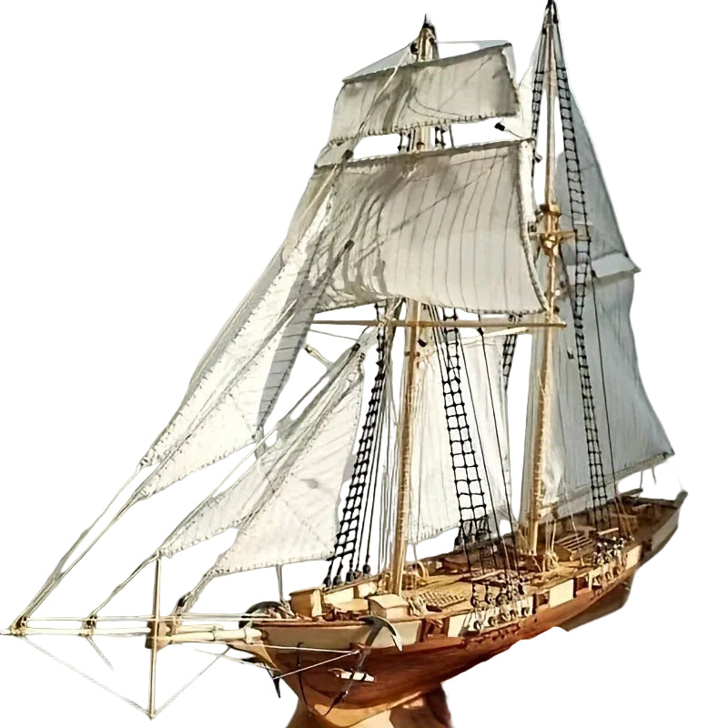 Detailed Wooden Sailing Ship Model