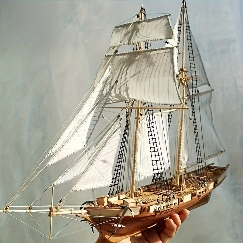 Detailed Wooden Sailing Ship Model