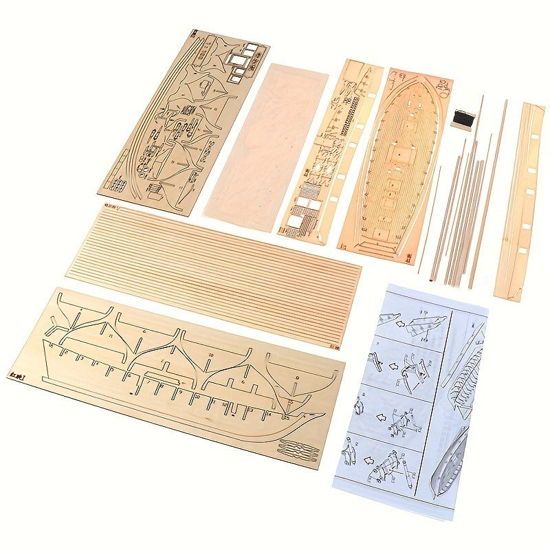 Detailed Wooden Sailing Ship Model
