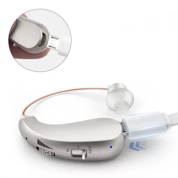 Digital Rechargeable Behind-the-Ear Hearing Aid Amplifier