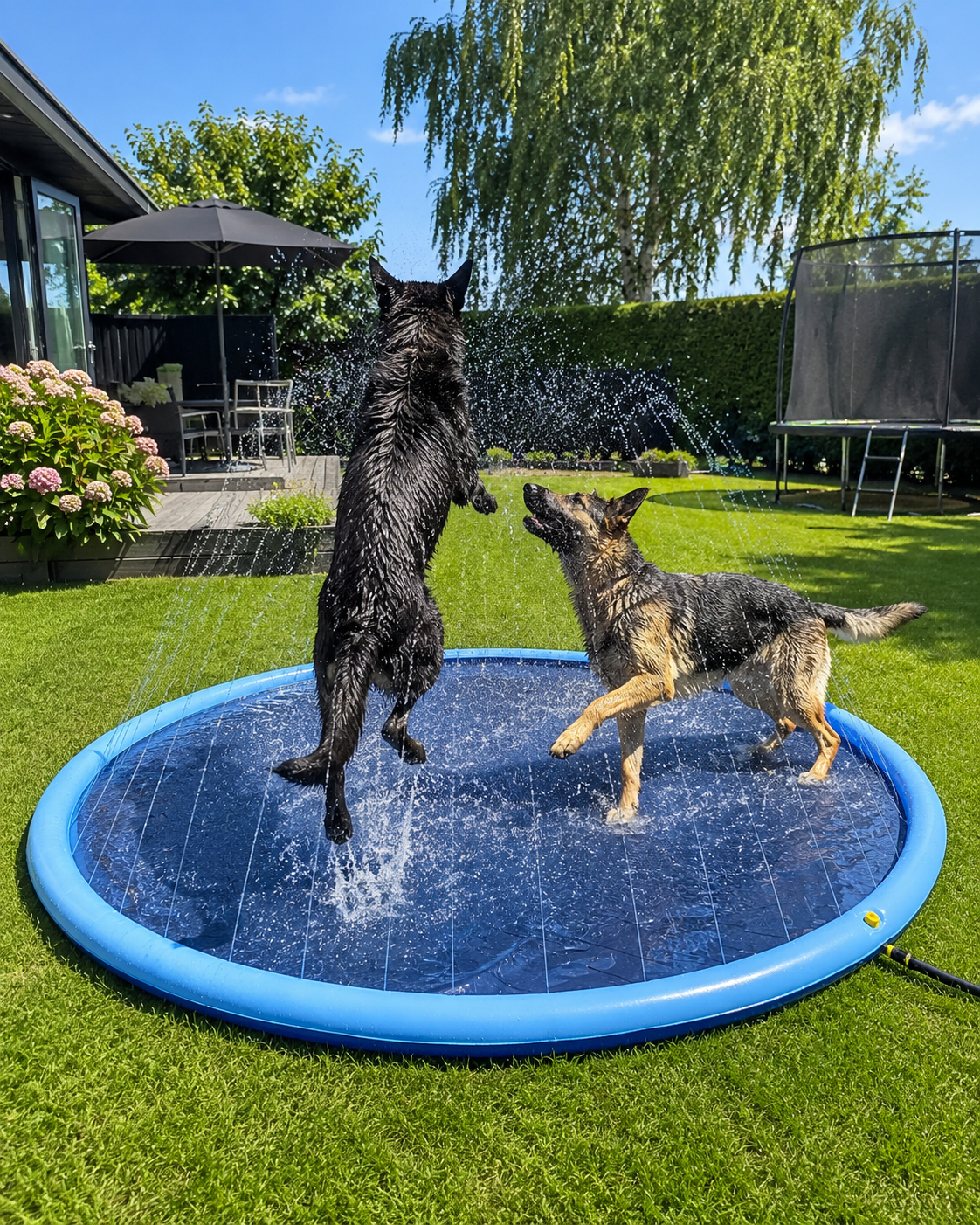 Dog Pool with Water Sprinkler