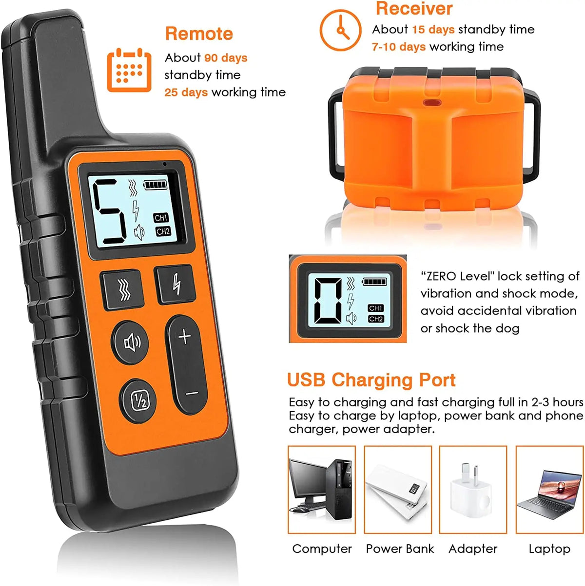 Dog Training Collar with 5-Level Adjustable Remote Control