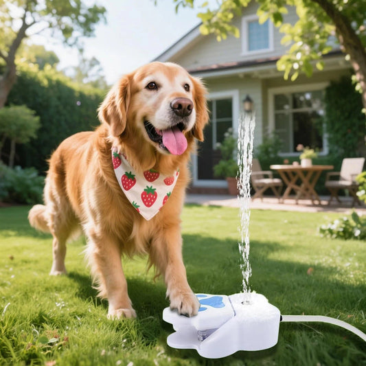 Dog Water Fountain with Paw Print Pedal