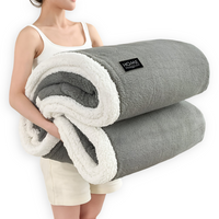 Double-Layer Sherpa Plush Blanket – Reversible Soft Blanket for Sofa and Bed