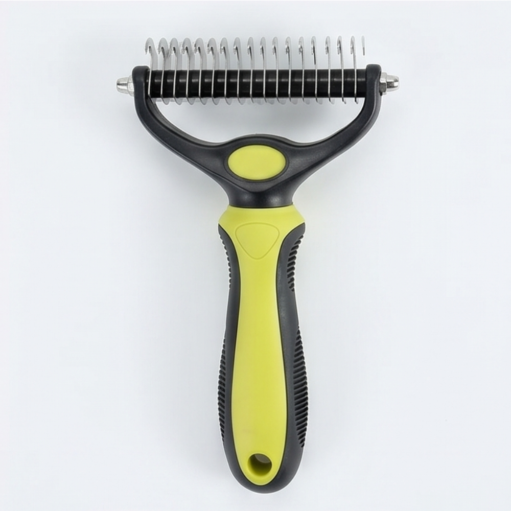 Double-Sided Undercoat Rake for Shedding Dogs