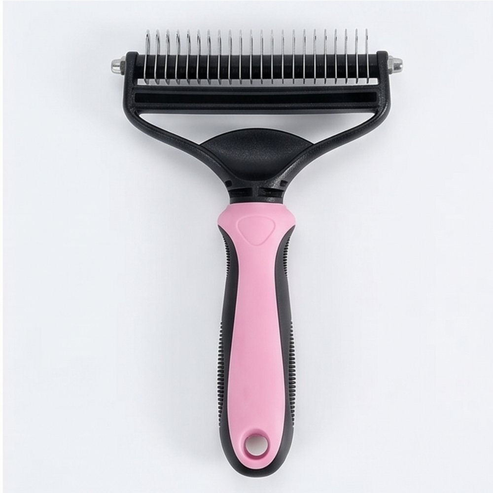 Double-Sided Undercoat Rake for Shedding Dogs