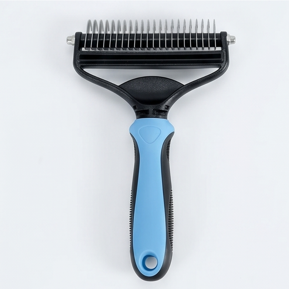Double-Sided Undercoat Rake for Shedding Dogs