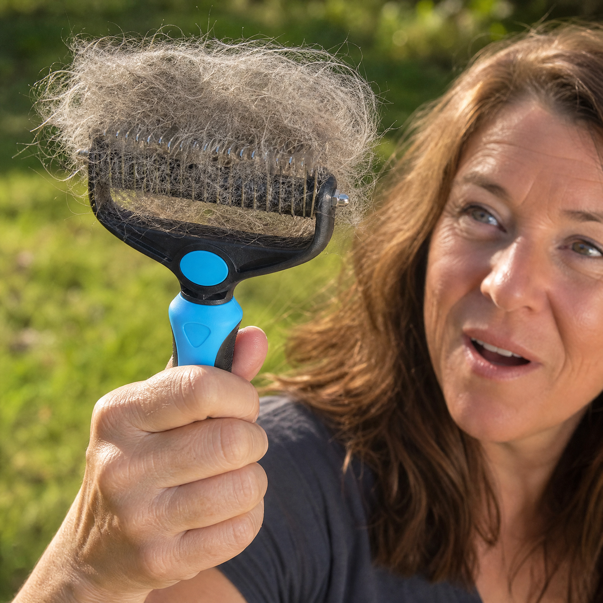 Double-Sided Undercoat Rake for Shedding Dogs