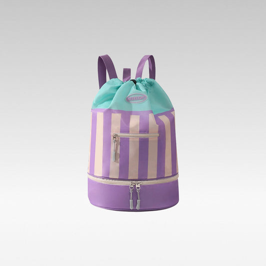 Drawstring Backpack with Wet-Dry Separation and Shoe Compartment