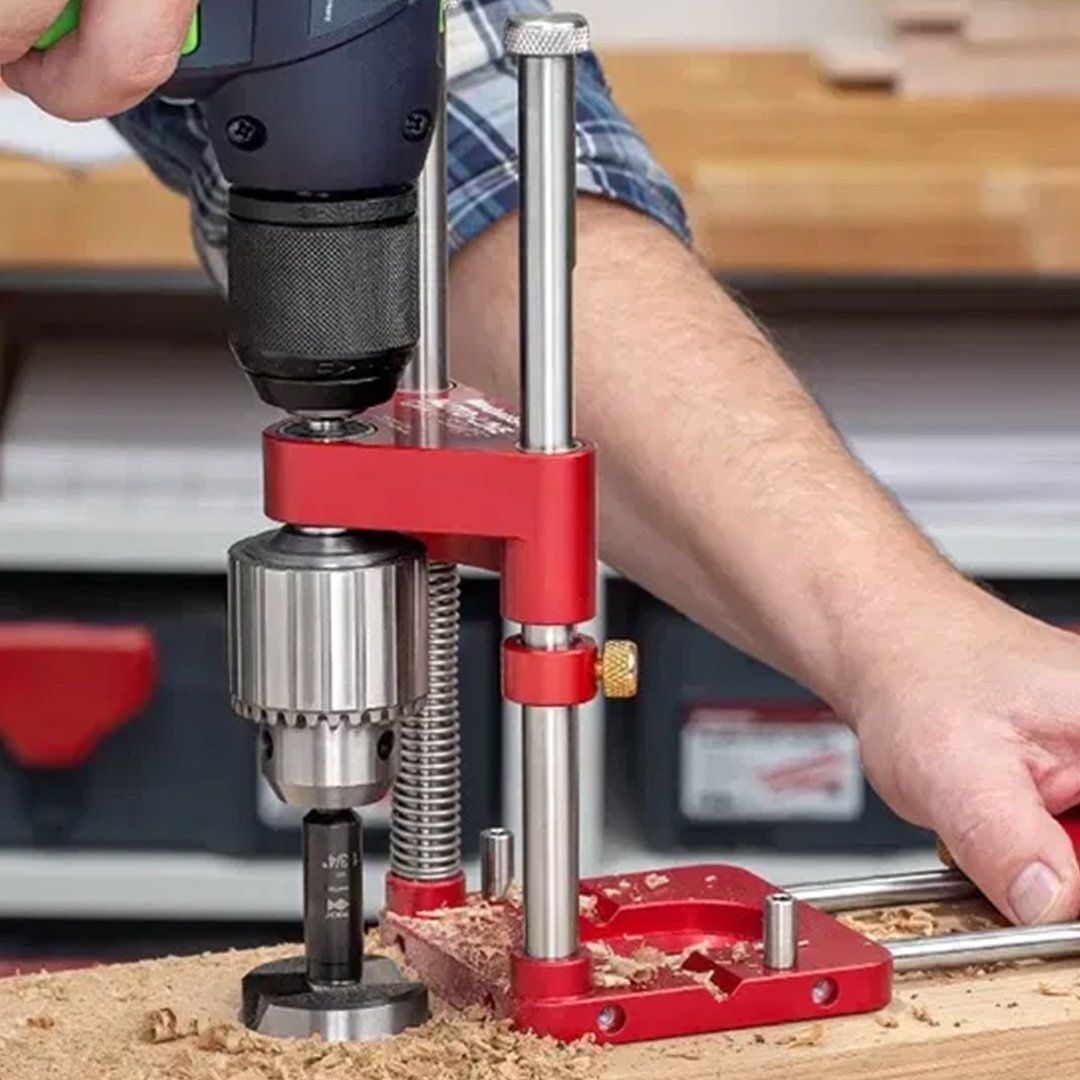 Drill Guide for Portable Drills - Portable and Adjustable Woodworking Jig