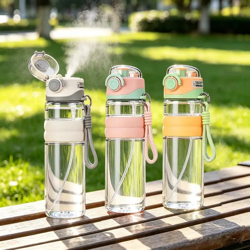 Drinking Bottle - Leakproof Water Bottle With Mist Sprayer