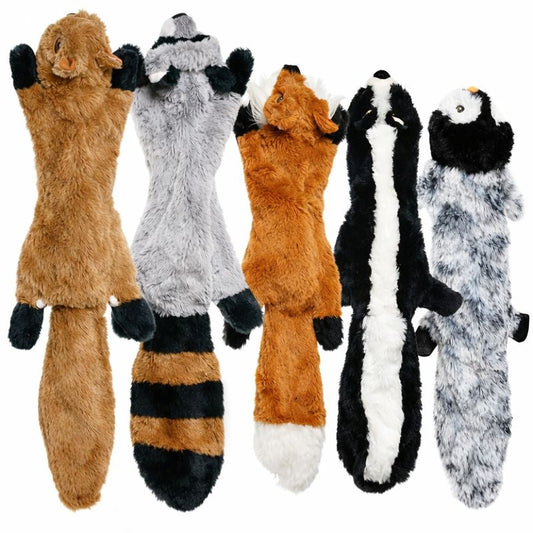 Durable Fleece Plush Dog Toy — Squeaker And Crinkle Detail