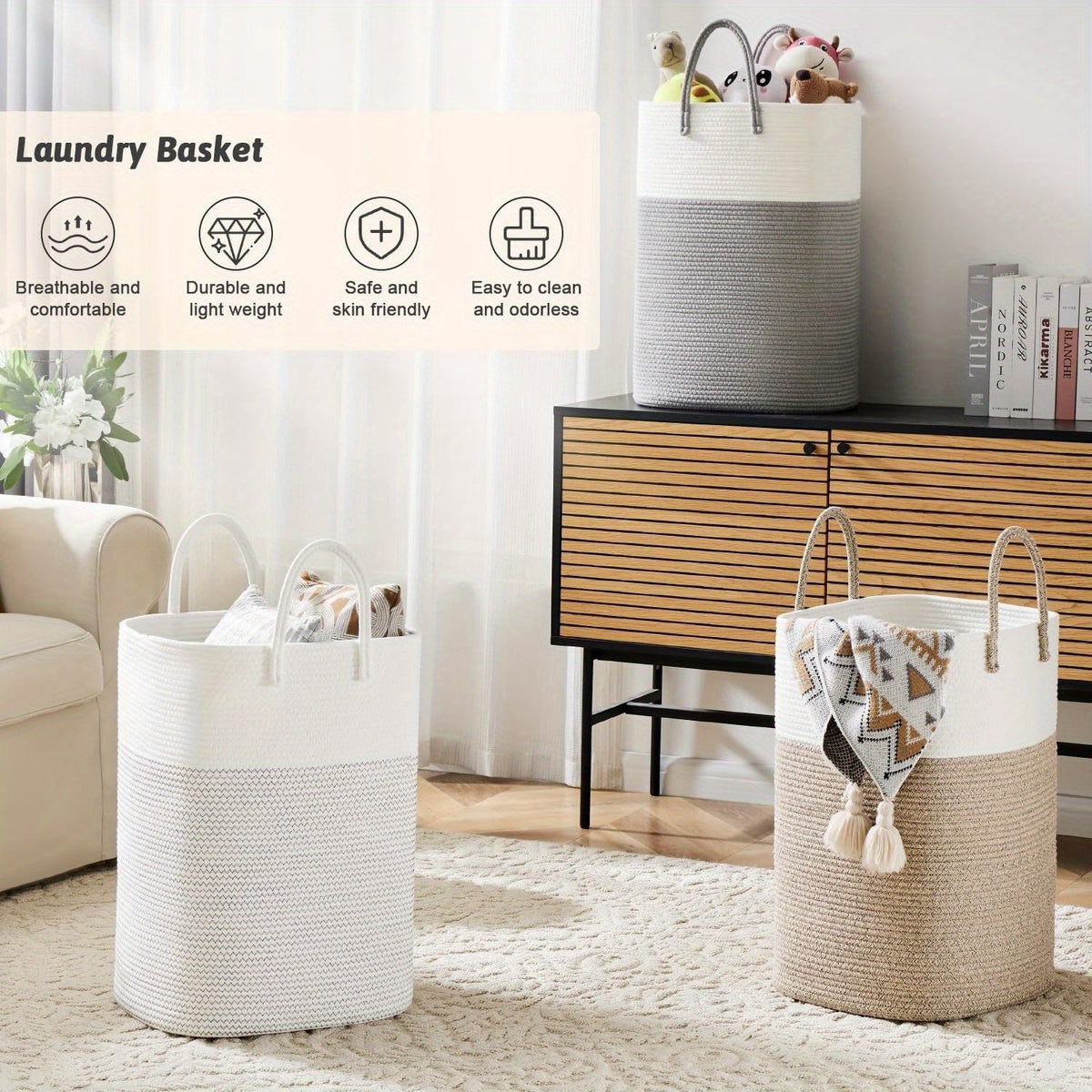 Durable Oversized Woven Storage Bin